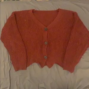Cute cropped sweater cardigan with buttons